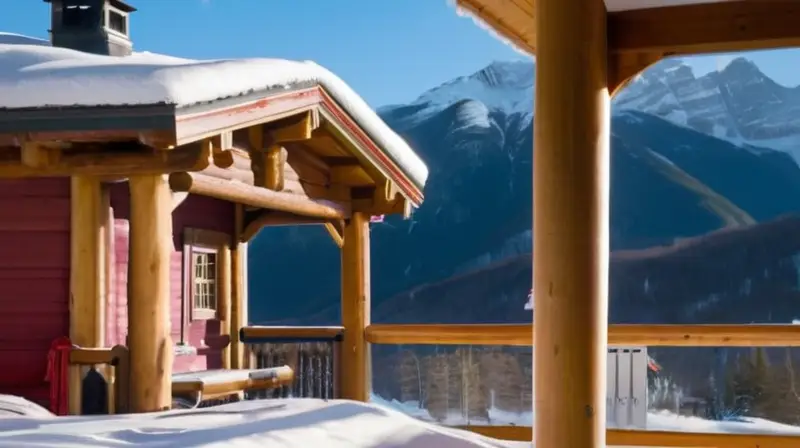 Un paisaje invernal vibrante con montañas nevadas, chalets acogedores y esquiadores disfrutando del aire fresco y la calidez del ambiente