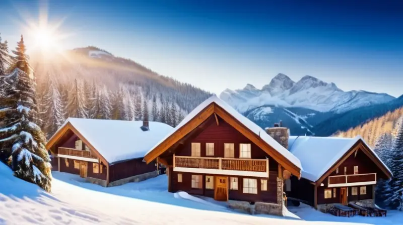 Un paisaje invernal de montañas nevadas