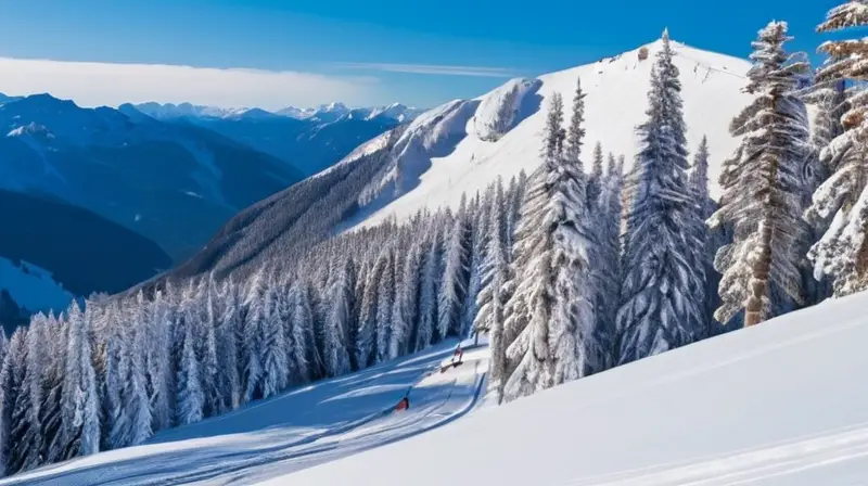 Un paisaje invernal vibrante con esquiadores