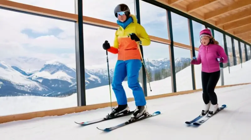 Una pista de esquí cubierta de nieve con esquiadores enérgicos, detalles realistas y un ambiente animado