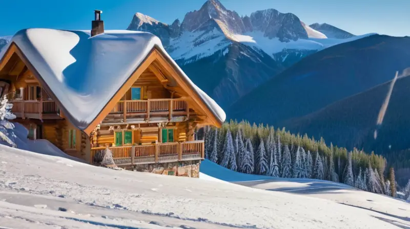 Un paisaje invernal de montañas cubiertas de nieve