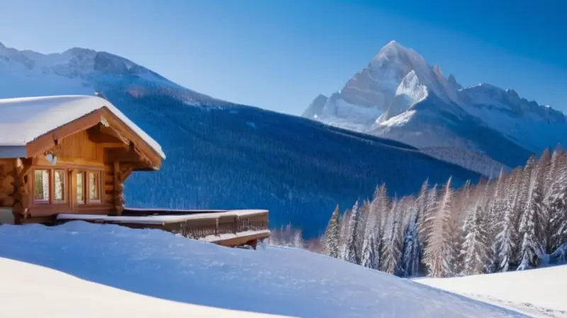 Un paisaje invernal con montañas nevadas