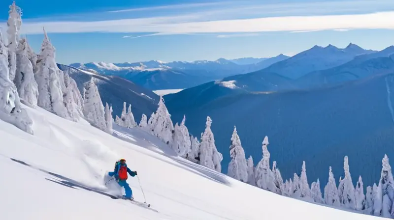 Un paisaje invernal con montañas nevadas