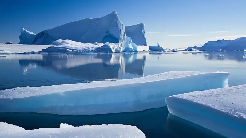 Un vasto paisaje antártico de hielo con formaciones irregulares