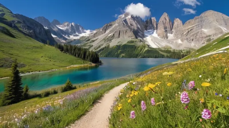 Un paisaje sereno de montañas nevadas