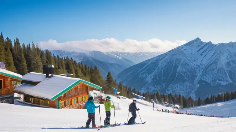 Un paisaje invernal vibrante con montañas nevadas