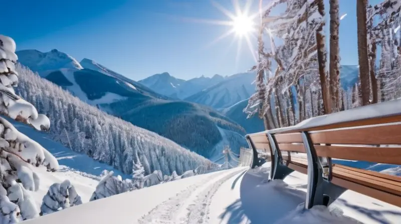 Un paisaje invernal con montañas nevadas