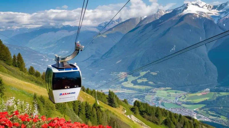 Vista panorámica del Telecabine Saint Lary Soulan con góndolas metálicas brillantes