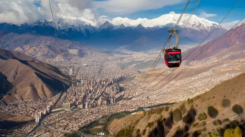 Vista aérea de La Paz con coloridos techos