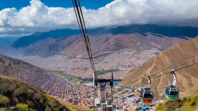 La Paz es una ciudad vibrante con coloridos edificios en colinas, un sistema de teleférico, mercados locales y un ambiente lleno de energía