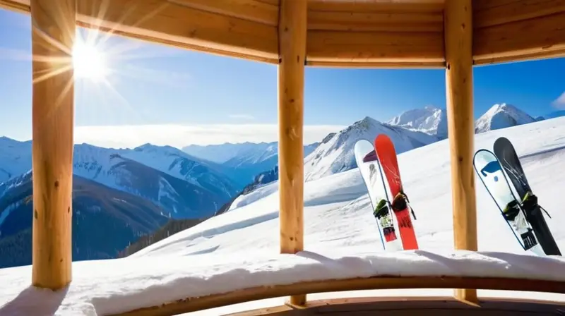 Un paisaje invernal vibrante con esquiadores en colorido equipo, montañas nevadas y un ambiente emocionante de deportes de invierno