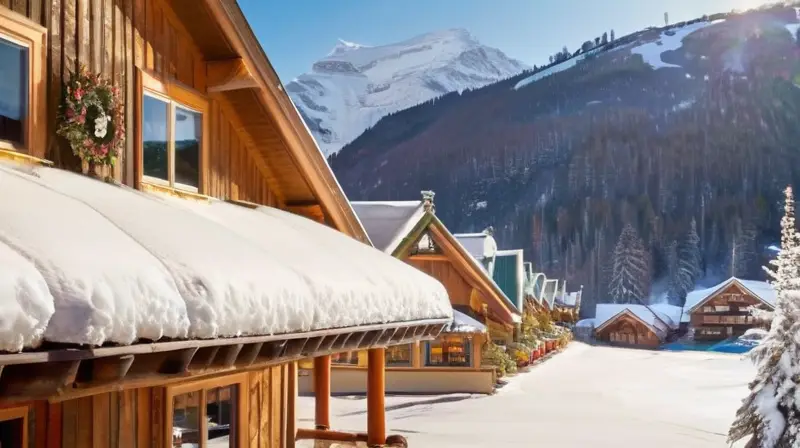 Un paisaje invernal idílico con montañas nevadas