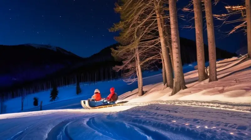 Una noche estrellada en la nieve