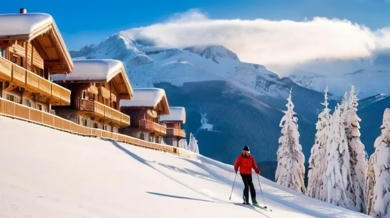 Un paisaje invernal con montañas nevadas