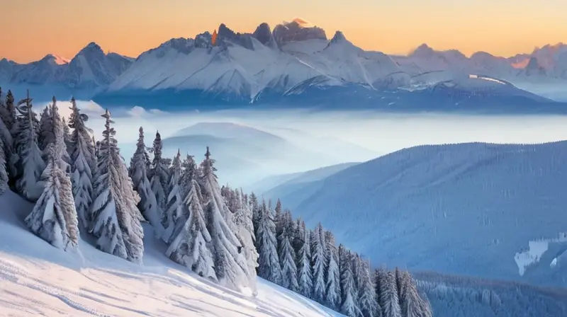 Un paisaje invernal impresionante con montañas nevadas