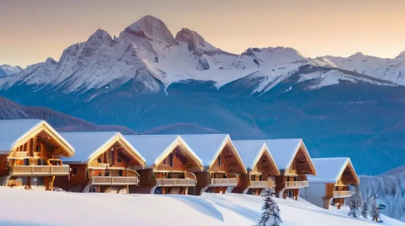 Un paisaje invernal con montañas nevadas