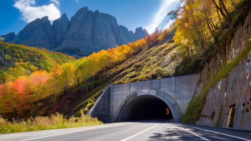 Vista del Túnel Puymorens con montañas