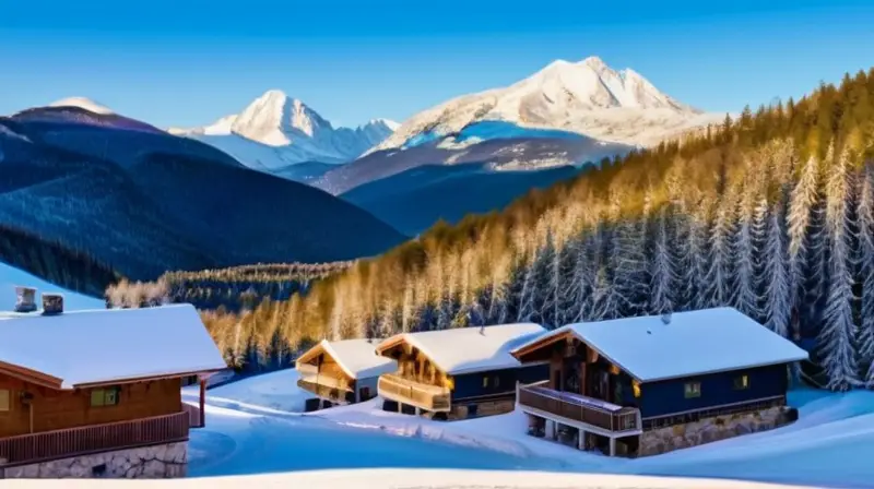 Un paisaje invernal con montañas nevadas