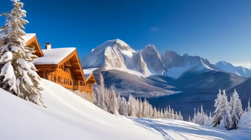 Un paraíso invernal con montañas nevadas