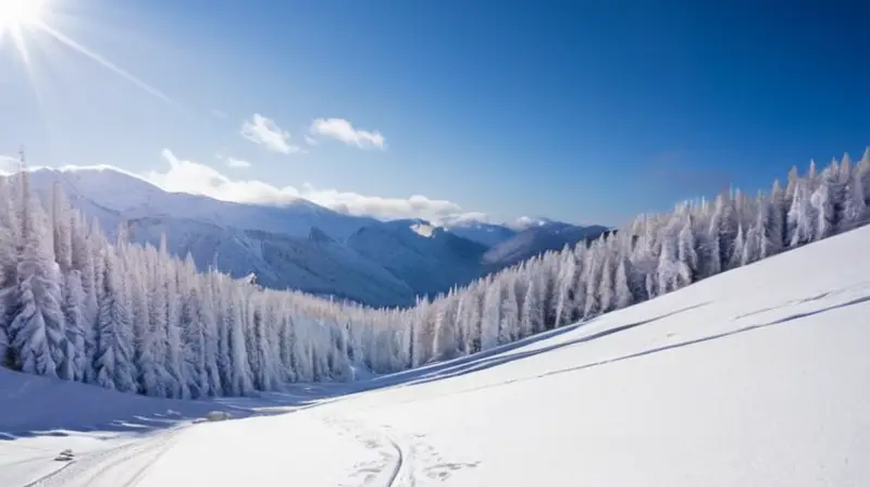 Un paisaje invernal vibrante con esquiadores en acción