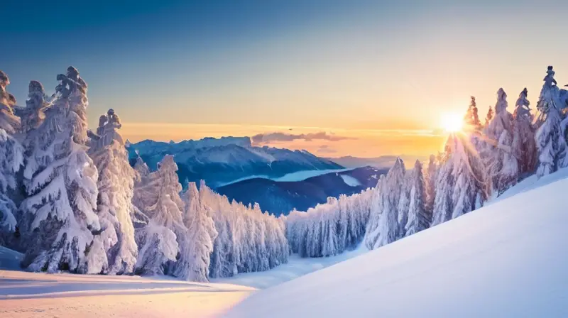 Un paisaje invernal sereno con montañas