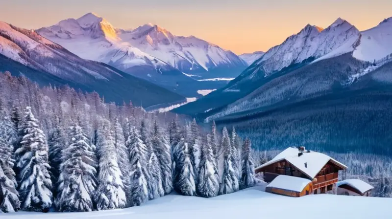 Un paisaje invernal de montañas cubiertas de nieve