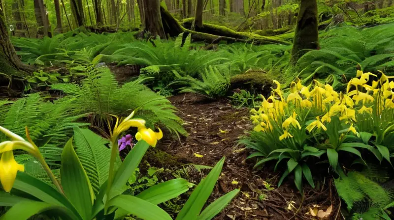 Un bosque verde y vibrante, lleno de orquídeas y vida, que transmite tranquilidad y fragilidad