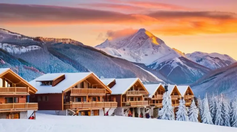 Un paisaje invernal con montañas nevadas