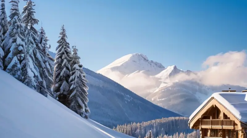 Un paisaje alpino de picos nevados