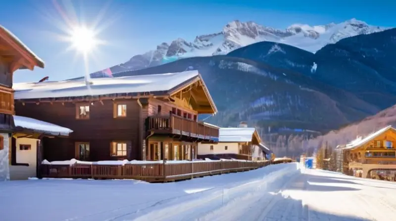 Un paisaje alpino invernal con montañas nevadas